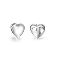 Sterling Silver Jewelry orecchino, 925 sterline d'argento, Cuore, Stile coreano & per la donna, argento, 8x7.60mm, Venduto da coppia