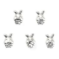 925 Sterling Silber Zwischenperlen, Hase, DIY, keine, 15x10x8mm, Bohrung:ca. 2.5mm, verkauft von PC