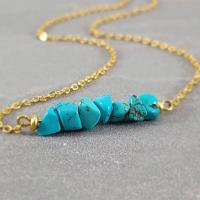 Fashion Turquoise Ketting, Zinc Alloy, met turkoois, plated, mode sieraden & voor vrouw, meer kleuren voor de keuze, nikkel, lood en cadmium vrij, Lengte Ca 17.72 inch, Verkocht door PC