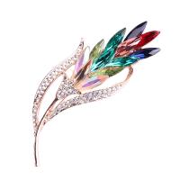 Crystal broche, Zinc Alloy, met Kristal, tarwe, rose goud plated, mode sieraden & voor vrouw, meer kleuren voor de keuze, nikkel, lood en cadmium vrij, 55x55mm, Verkocht door PC