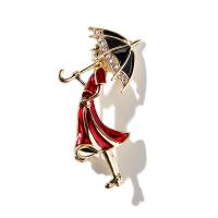 Enamel Brooch Zinc Alloy for woman & with rhinestone nickel lead & cadmium free Sold By PC