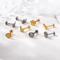 titanio Stud orecchino Set, placcato, 8 pezzi & per la donna, nessuno, about:1.2x8mm, Venduto da set