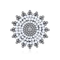 Cubic Zirconia Spilla, ottone, with perla in plastica, Fiore, placcato, Vintage & Micro spianare cubic zirconia & per la donna, nessuno, assenza di nichel,piombo&cadmio, 36.50x36.50mm, Venduto da PC