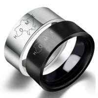 Bague en acier inoxydable, Acier inoxydable 304, unisexe & normes différentes pour le choix & avec le motif de lettre, plus de couleurs à choisir, 8mm, Taille:6-13, Vendu par PC