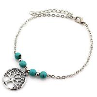 Fashion Jewelry Anklet, alliage de zinc, avec turquoise, bijoux de mode & styles différents pour le choix & pour femme, protéger l'environnement, sans nickel, plomb et cadmium, Longueur Environ 8.27 pouce, Vendu par PC