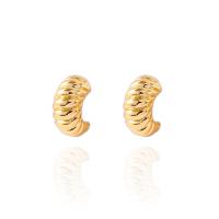 Brass Stud Earring 18K gold plated fashion jewelry & for woman nickel lead & cadmium free Sold By Pair