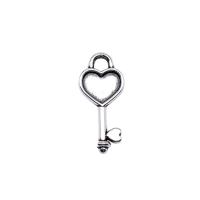 Zinc Alloy Key Pendants antique silver color plated vintage & DIY nickel lead & cadmium free Sold By PC