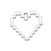 Pendentifs coeur en alliage de zinc, Plaqué de couleur d'argent, Vintage & DIY & creux, protéger l'environnement, sans nickel, plomb et cadmium, 22x24mm, Vendu par PC