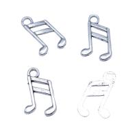 Cink ötvözet Medálok, Music Note, antik ezüst színű bevonattal, Vintage & DIY, nikkel, ólom és kadmium mentes, 10x16mm, Által értékesített PC