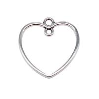 Pendentifs coeur en alliage de zinc, Plaqué de couleur d'argent, Vintage & DIY & boucle de 1/1 & creux, protéger l'environnement, sans nickel, plomb et cadmium, 23x21mm, Vendu par PC