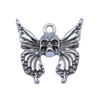 Zinklegering Skull Hangers, Zinc Alloy, Vlinder, antiek zilver plated, Vintage & DIY, nikkel, lood en cadmium vrij, 26x26mm, Verkocht door PC