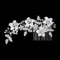 Bridal capelli decorativo Comb, lega in zinco, with perla in plastica, gioielli di moda & per la donna & con strass, nessuno, assenza di nichel,piombo&cadmio, 140x60mm, Venduto da PC