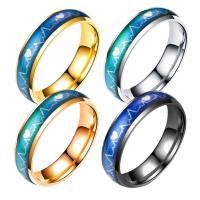 Titanium ringen, Titanium Staal, plated, uniseks & verschillende grootte voor keus & mood emaille, meer kleuren voor de keuze, 6mm, Verkocht door PC