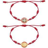 Bijoux bracelets de mode, Cordon de noeud, avec alliage de zinc, fait à la main, 2 pièces & unisexe & réglable, Longueur Environ 15-28 cm, Vendu par fixé