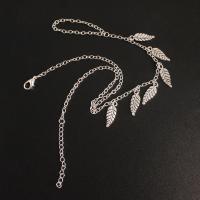 Moda Toe Tornozeleira, liga de zinco, with 1.9inch extender chain, cromado de cor prateada, joias de moda & para mulher, níquel, chumbo e cádmio livre, comprimento Aprox 8.3 inchaltura, vendido por PC