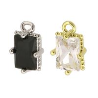 Pendenti di ottone di Cubic Zirconia (CZ), placcato, gioielli di moda & DIY & con zirconi cubici, nessuno, 6.50x10x4mm, Foro:Appross. 0.5mm, Venduto da PC