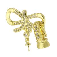 Brass Jewelry Clasps gold color plated fashion jewelry & DIY & micro pave cubic zirconia golden 20mm Sold By PC