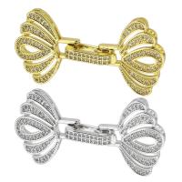 Messing Fold Over Verschluss, plattiert, Modeschmuck & DIY & Micro pave Zirkonia, keine, 46mm, verkauft von PC