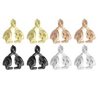 Ottone pizzico Bail, placcato, gioielli di moda & DIY & Micro spianare cubic zirconia, nessuno, 6x10x7mm, Foro:Appross. 1mm, Venduto da PC