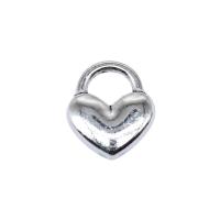 Pendentifs coeur en alliage de zinc, Plaqué de couleur d'argent, Vintage & DIY, protéger l'environnement, sans nickel, plomb et cadmium, 11x9mm, Vendu par PC