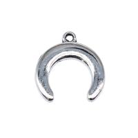 Zinc Alloy Pendants Moon antique silver color plated vintage & DIY nickel lead & cadmium free Sold By PC