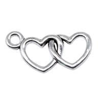 Pendentifs coeur en alliage de zinc, Placage, Vintage & DIY & creux, plus de couleurs à choisir, protéger l'environnement, sans nickel, plomb et cadmium, 11x21mm, Vendu par PC