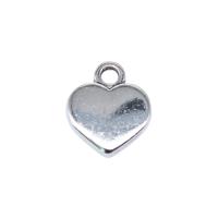 Pendentifs coeur en alliage de zinc, Plaqué de couleur d'argent, Vintage & DIY, protéger l'environnement, sans nickel, plomb et cadmium, 12x10mm, Vendu par PC