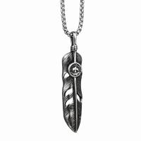 Collana di titanio acciaio, Titantium acciaio, Forma a piuma, unisex & stili diversi per la scelta, nessuno, 16x69mm, Lunghezza Appross. 70 cm, Venduto da PC