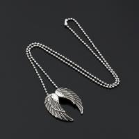 Titanium stål halskæde, Wing Shape, Unisex, oprindelige farve, 35x39mm, Længde Ca. 60 cm, Solgt af PC