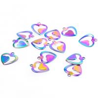 Stainless Steel Heart Pendants 304 Stainless Steel Vacuum Ion Plating DIY & hollow Sold By PC