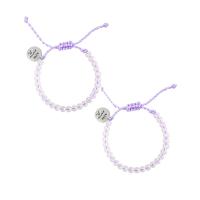 Pulseira de miçangas em vidro, Contas de vidro, with Corda de poliéster, feito à mão, 2 peças & ajustável & para mulher, comprimento Aprox 18-28 cm, vendido por Defina