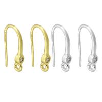 Brass Hook earwire, Sárgaréz, galvanizált, divat ékszerek & DIY & a nő, több színt a választás, 3.50x17x9mm, Által értékesített pár