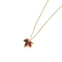 Titanium halskettingen, Titanium Staal, met Messing, Maple Leaf, gold plated, micro pave zirconia & voor vrouw, gouden, Lengte Ca 45 cm, Verkocht door PC