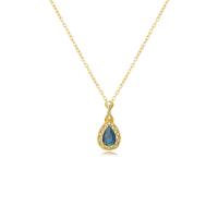 Collier d'acier titane, avec laiton, Placage de couleur d'or, Forme différente pour le choix & pavé de micro zircon & pour femme, plus de couleurs à choisir, Longueur Environ 45 cm, Vendu par PC