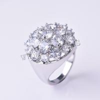 Cubic Zirconia Micro Pave Brass Ring plated & micro pave cubic zirconia & for woman US Ring Sold By PC