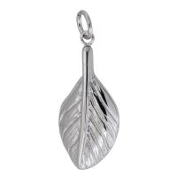 Bijoux pendentifs en acier inoxydable , Acier inoxydable 316, feuille, DIY, couleur originale, 14x28x4mm, Trou:Environ 4mm, Vendu par PC