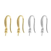 Brass Hook slangetje, Messing, plated, mode sieraden & DIY & micro pave zirconia, meer kleuren voor de keuze, 19mm, Verkocht door PC