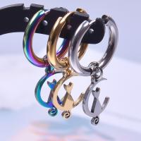 Pendiente Pendiente Huggie Hoop, acero inoxidable 304, para mujer, más colores para la opción, 15x10mm, Vendido por Par