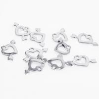 Stainless Steel Heart Pendants 304 Stainless Steel Vacuum Ion Plating DIY & hollow Sold By PC