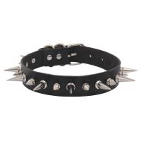 Mode Collier Choker, cuir PU, avec Acier inoxydable 304 & alliage de zinc, Longueur réglable & bijoux de mode & with rivet stud & pour femme, plus de couleurs à choisir, Longueur Environ 43 cm, Vendu par PC