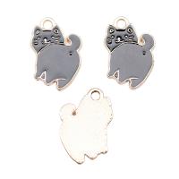 Zinc Alloy Enamel Pendants Cat gold color plated DIY black nickel lead & cadmium free Sold By PC