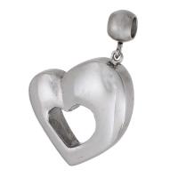 Acier inoxydable Coeur Pendentifs, Acier inoxydable 304, DIY & creux, couleur originale, 17x18x5.50mm, Trou:Environ 3mm, Vendu par PC