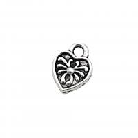 Zinc Alloy Heart Pendants antique silver color plated vintage & DIY nickel lead & cadmium free Approx Sold By Bag