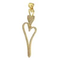 Messing hanger met micro-paved kubieke zirconia's, gold plated, mode sieraden & DIY & micro pave zirconia, nikkel, lood en cadmium vrij, 13.50x31x2.50mm, Gat:Ca 3mm, Verkocht door PC