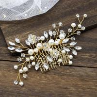 Bridal capelli decorativo Comb, lega in zinco, with perla in plastica, gioielli di moda & per la donna & con strass, nessuno, assenza di nichel,piombo&cadmio, 60x130mm, Venduto da PC