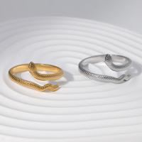 Cruach dhosmálta Ring Oscailte, 304 Cruach dhosmálta, Nathair, jewelry faisin & unisex & méid éagsúla do rogha, dathanna níos mó le haghaidh rogha, Díolta De réir PC