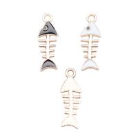 Zinc Alloy Enamel Pendants Fish Bone KC gold color plated DIY nickel lead & cadmium free Sold By PC