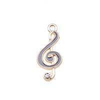 Cink ötvözet Tűzzománc medálok, Music Note, KC arany bevonattal, DIY, több színt a választás, nikkel, ólom és kadmium mentes, 22x10mm, Által értékesített PC