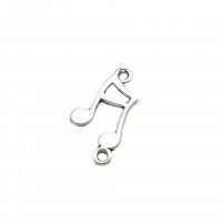 Zinc Alloy Pendler, Music Note, antik sølv farve forgyldt, du kan DIY, nikkel, bly & cadmium fri, 21x11mm, Hole:Ca. 1.5mm, Ca. 100pc'er/Bag, Solgt af Bag