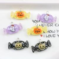 Pingente de resina, with ferro, doce, Ungir, Design de Halloween & DIY, Mais cores pare escolha, 31x14mm, vendido por PC